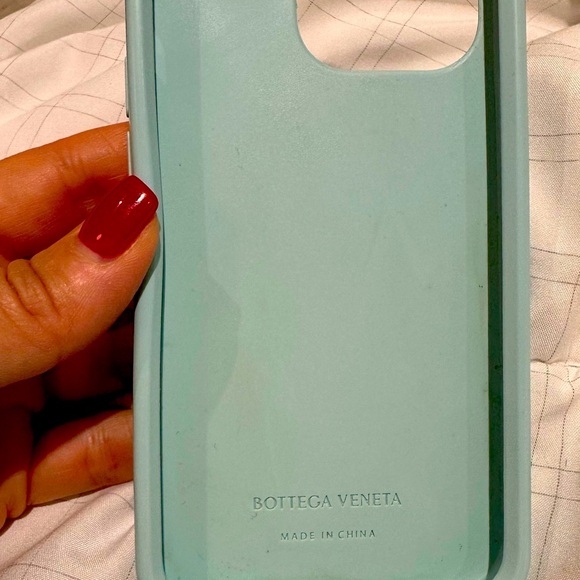 Authentic Bottega Veneta-Woven Intreccio rubber silicone IPhone Case-Light Blue - Picture 4 of 11